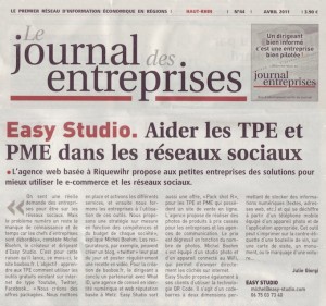 Article Journal des Entreprises